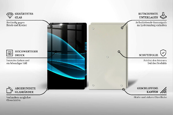 Sklo za varnú dosku Modrá abstrakcia