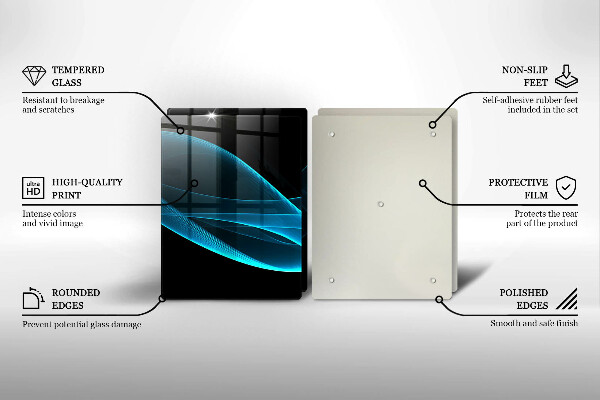 Sklo za varnú dosku Modrá abstrakcia