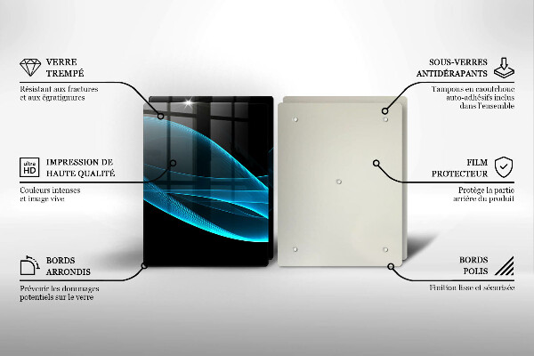 Sklo za varnú dosku Modrá abstrakcia