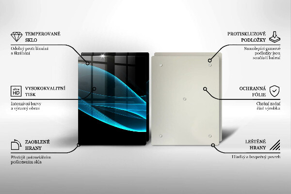 Sklo za varnú dosku Modrá abstrakcia