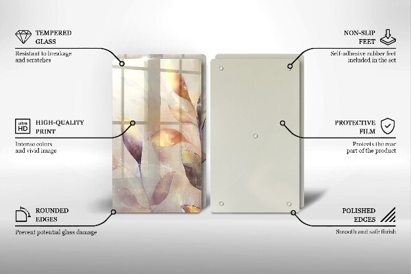 Sklo za varnú dosku Maľované boho listy