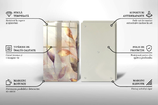 Sklo za varnú dosku Maľované boho listy