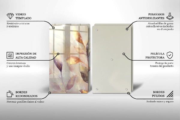 Sklo za varnú dosku Maľované boho listy