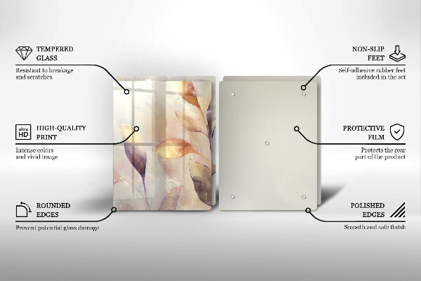 Sklo za varnú dosku Maľované boho listy