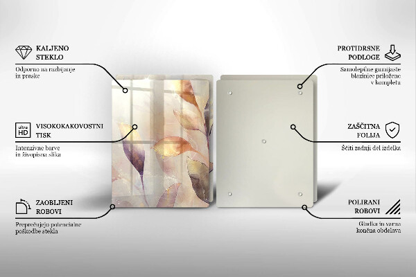 Sklo za varnú dosku Maľované boho listy