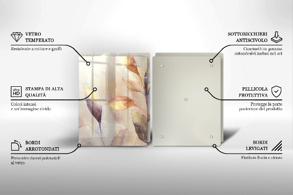 Sklo za varnú dosku Maľované boho listy