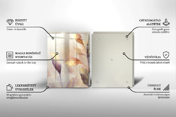 Sklo za varnú dosku Maľované boho listy