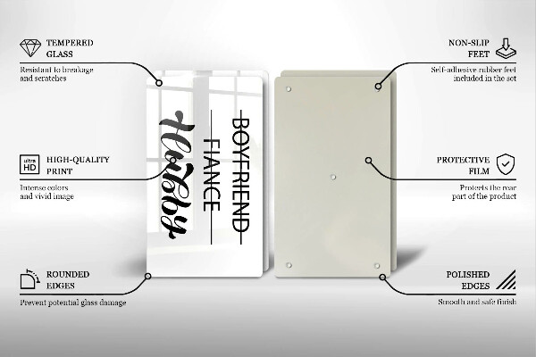 Sklo za varnú dosku Nápis veta vzor