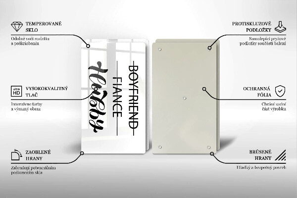 Sklo za varnú dosku Nápis veta vzor