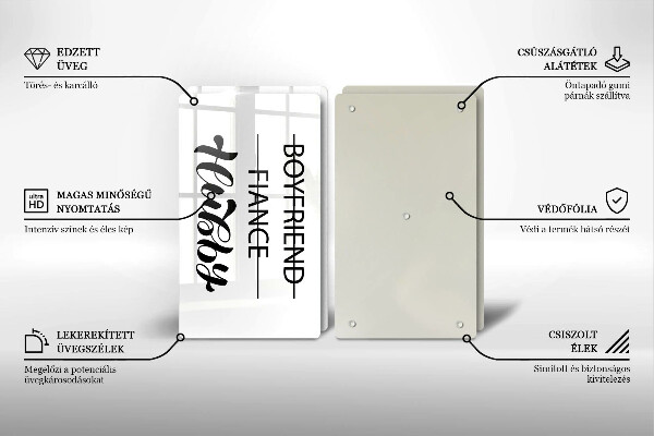 Sklo za varnú dosku Nápis veta vzor