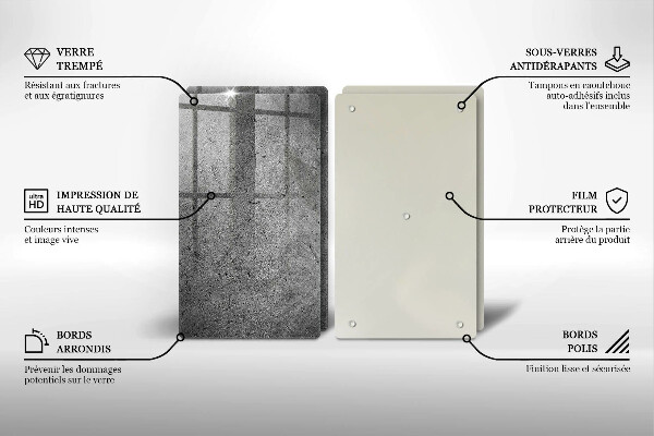 Sklo za varnú dosku Textúra betónového kameňa