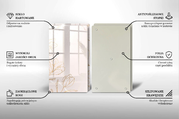 Sklo za varnú dosku Obrysy kvetov