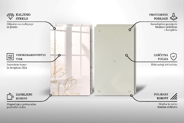 Sklo za varnú dosku Obrysy kvetov