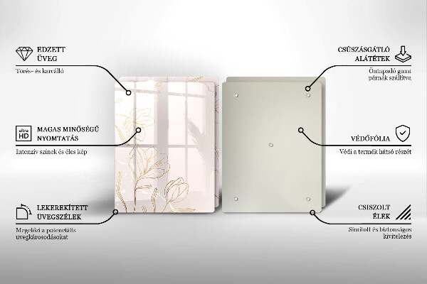 Sklo za varnú dosku Obrysy kvetov