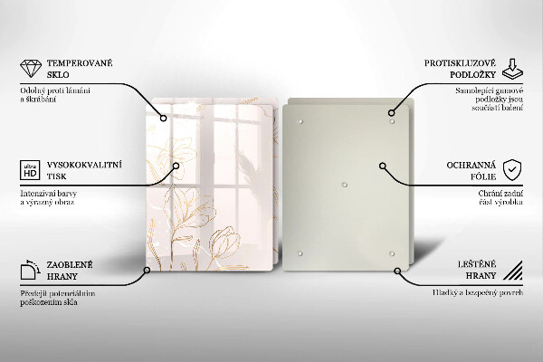 Sklo za varnú dosku Obrysy kvetov