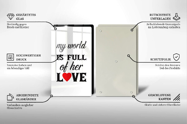 Sklo za varnú dosku Nápis veta