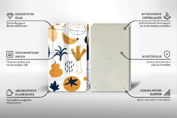 Sklo za varnú dosku Jedlo ilustrácie