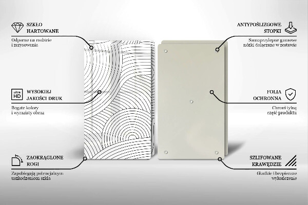 Sklo za varnú dosku Abstrakcia čiernych čiar