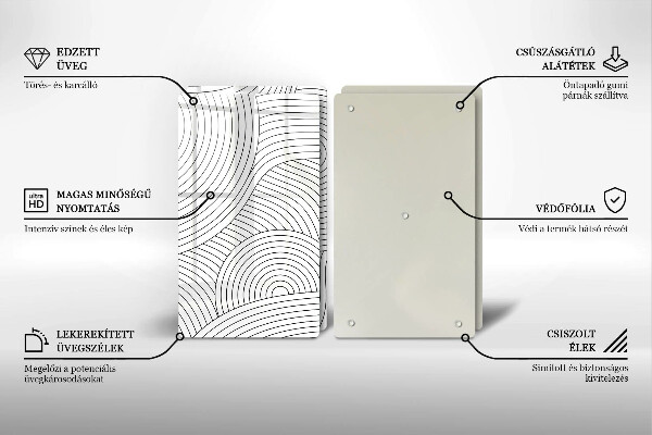 Sklo za varnú dosku Abstrakcia čiernych čiar