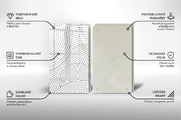 Sklo za varnú dosku Abstrakcia čiernych čiar