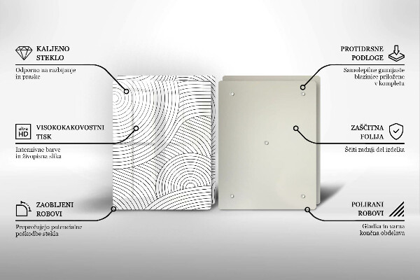 Sklo za varnú dosku Abstrakcia čiernych čiar