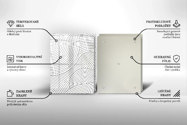 Sklo za varnú dosku Abstrakcia čiernych čiar