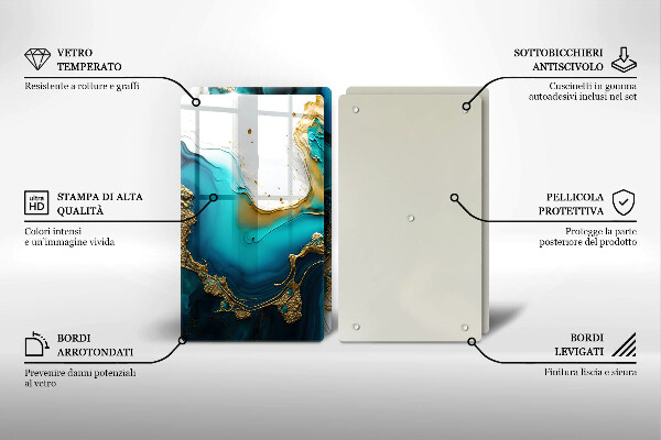 Sklo za varnú dosku Tyrkysová abstrakcia