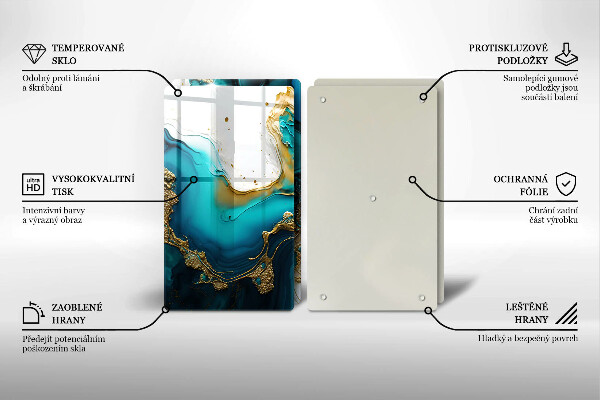 Sklo za varnú dosku Tyrkysová abstrakcia