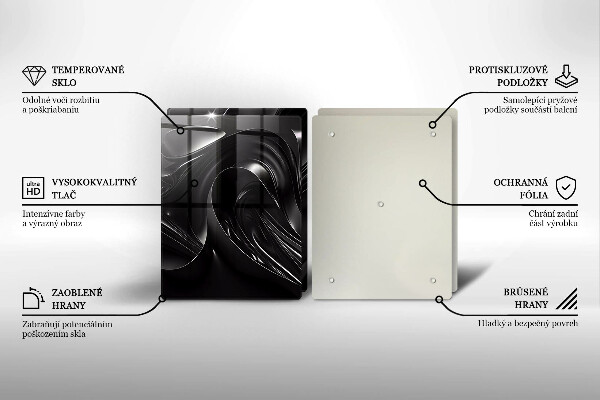 Sklo za varnú dosku Abstraktná čierna hmota