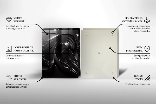 Sklo za varnú dosku Abstraktná čierna hmota