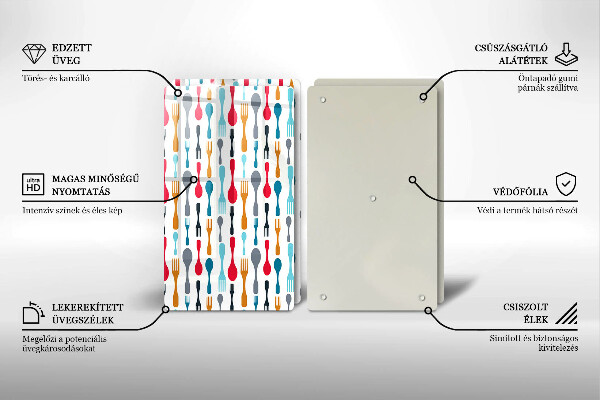 Sklo za varnú dosku Ilustrácia lyžice