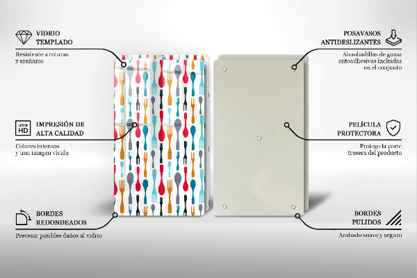 Sklo za varnú dosku Ilustrácia lyžice