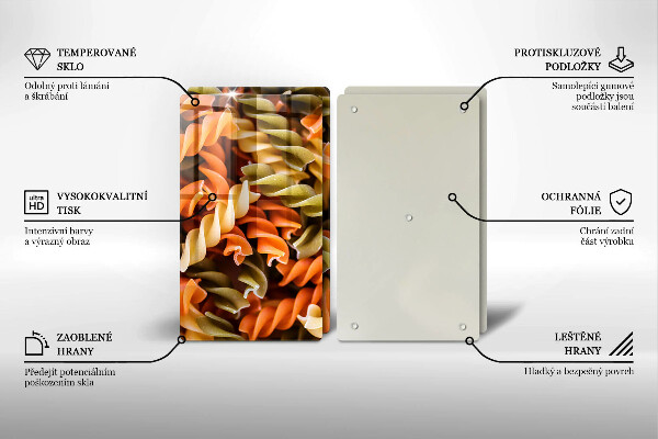 Sklo za varnú dosku Cestoviny Fusilli