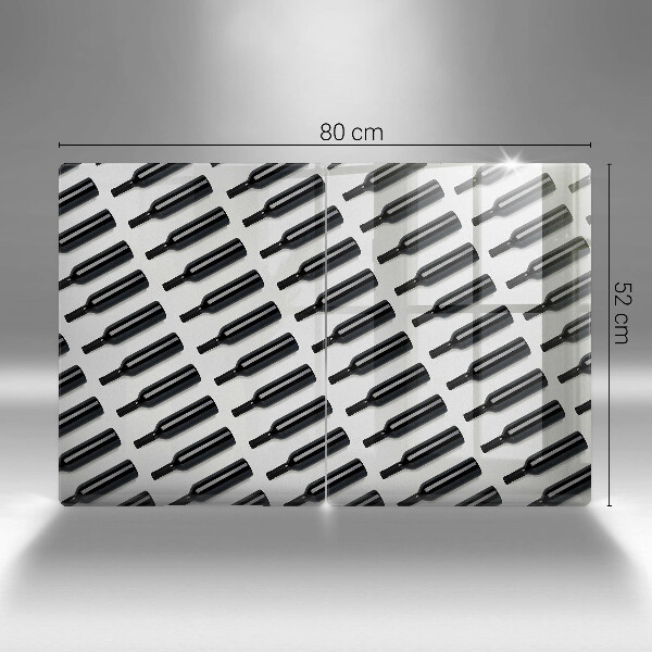 Sklo za varnú dosku Čierne fľaše na víno