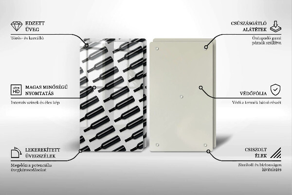 Sklo za varnú dosku Čierne fľaše na víno