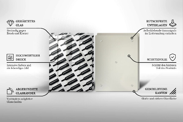 Sklo za varnú dosku Čierne fľaše na víno