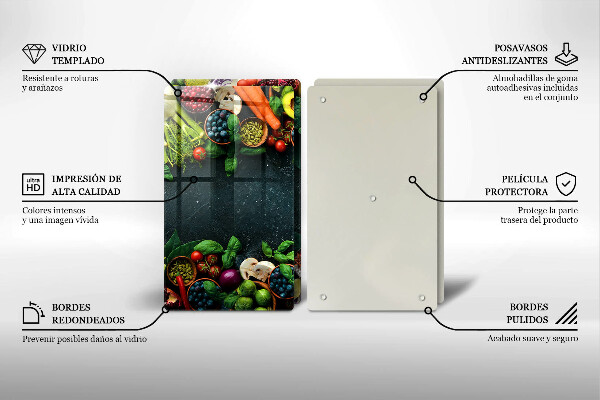 Sklo za varnú dosku Čerstvá zelenina