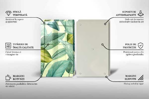 Sklo za varnú dosku Zelené tropické listy