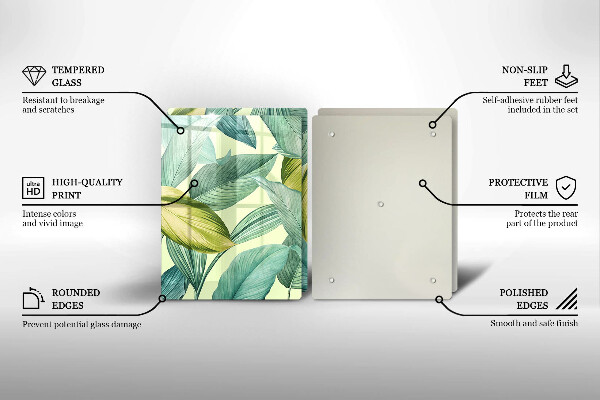 Sklo za varnú dosku Zelené tropické listy