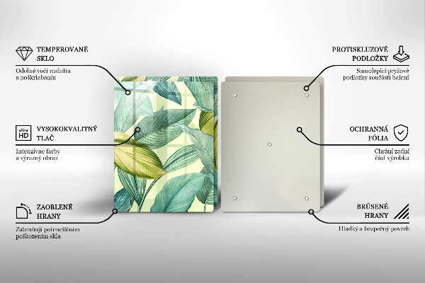 Sklo za varnú dosku Zelené tropické listy