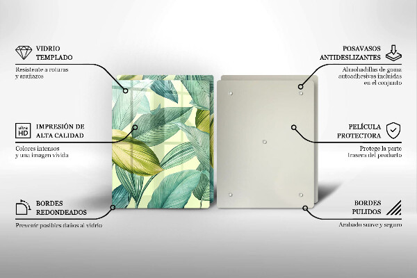 Sklo za varnú dosku Zelené tropické listy