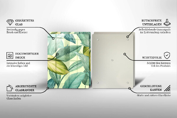 Sklo za varnú dosku Zelené tropické listy