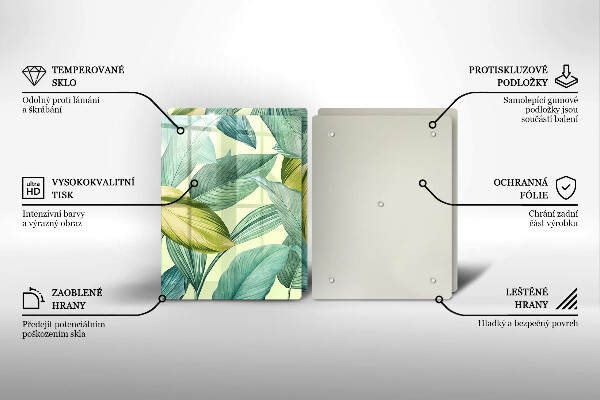Sklo za varnú dosku Zelené tropické listy