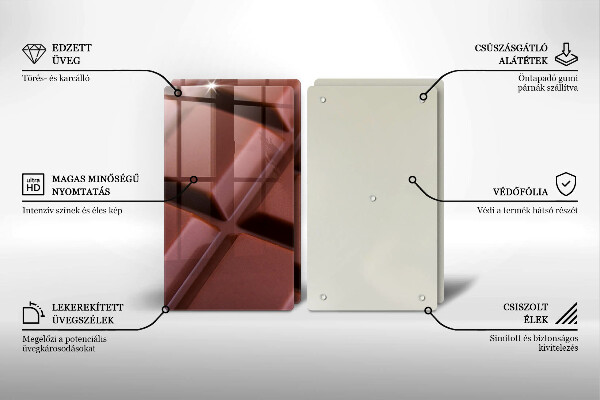 Sklo za varnú dosku Čokoládové kocky