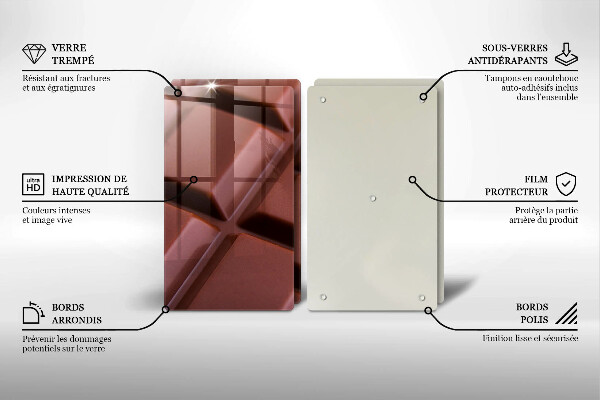 Sklo za varnú dosku Čokoládové kocky