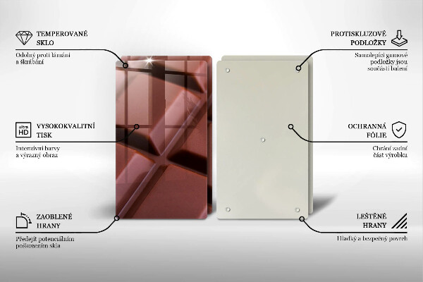 Sklo za varnú dosku Čokoládové kocky