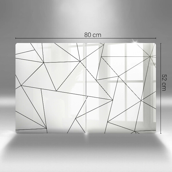 Sklo za varnú dosku Biele trojuholníky