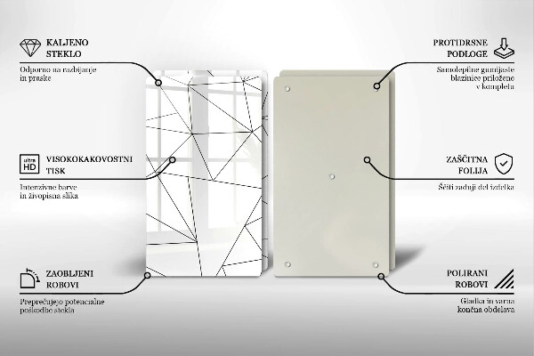 Sklo za varnú dosku Biele trojuholníky