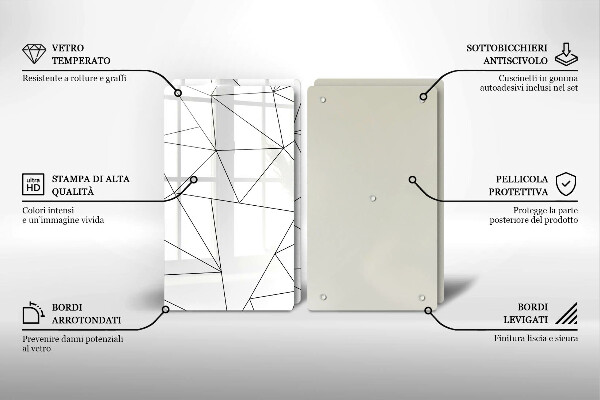 Sklo za varnú dosku Biele trojuholníky