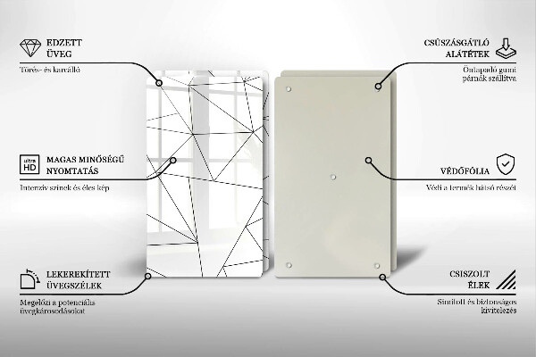 Sklo za varnú dosku Biele trojuholníky